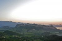 Panoramablick auf das Patrimonio Tal. 