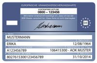 Die Europäische Krankenversicherungskarte befindet sich i.d.R. auf der Rückseite der elektronischen Gesundheitskarte (eGK)